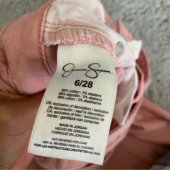 Jessica Simpson Pink Rolled Crop Skinny Jeans size 6 - Picture 5 of 5